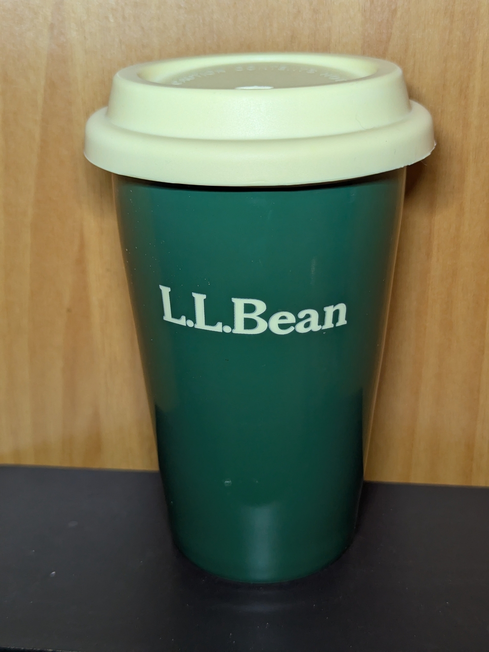 L.L. Bean Retro Green Travel Tumbler with Cream Lid